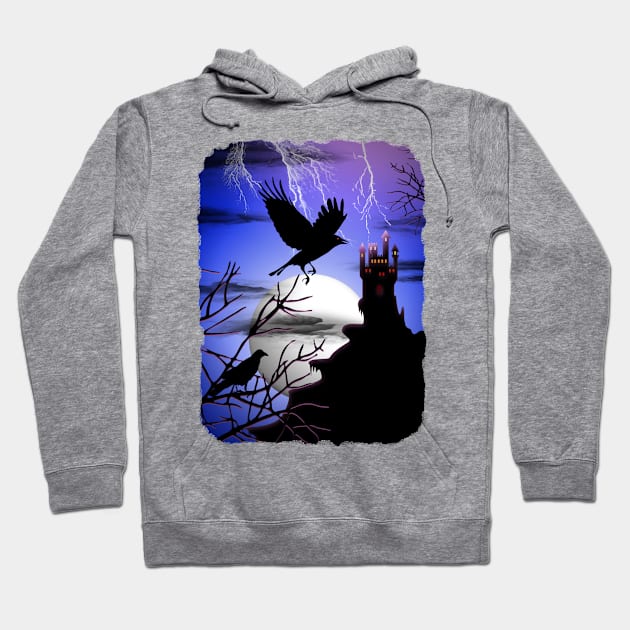 Raven's Haunted Castle Hoodie by BluedarkArt